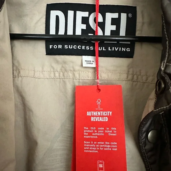 Diesel Men's Gray and Nude Jacket Overshirt
